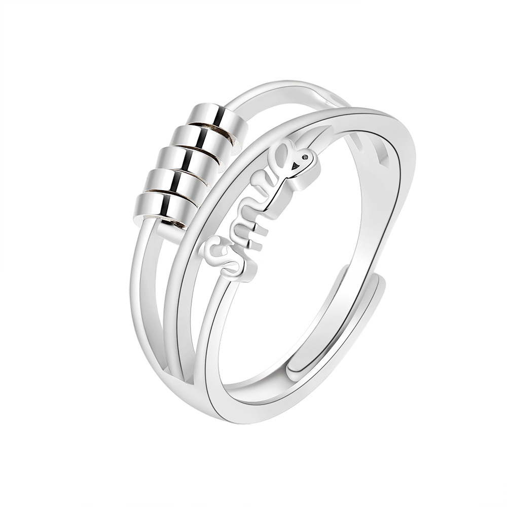 Title 4, Retro Sterling Zilver Angst Decompressie Ring. ...