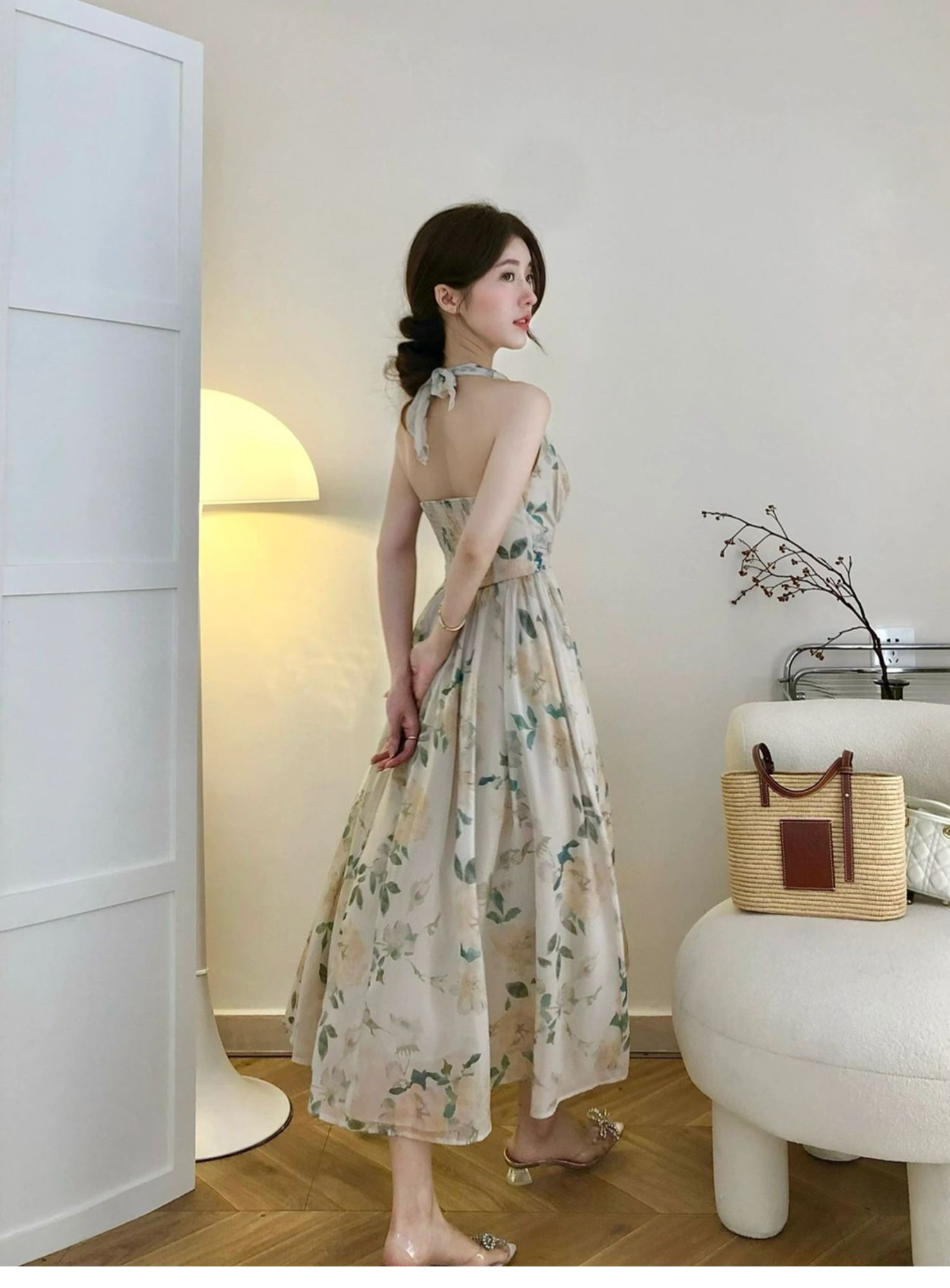 Temperament Celebrity Fragmented Flower Dress Girl