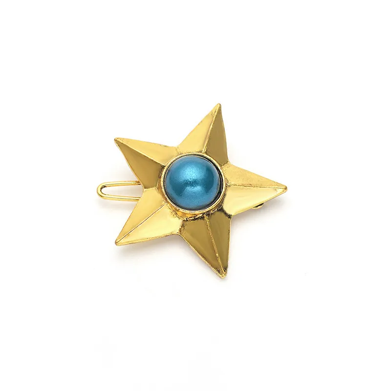 Vintage Pearl Gemstone Five-pointed Star Hairpin - Gold