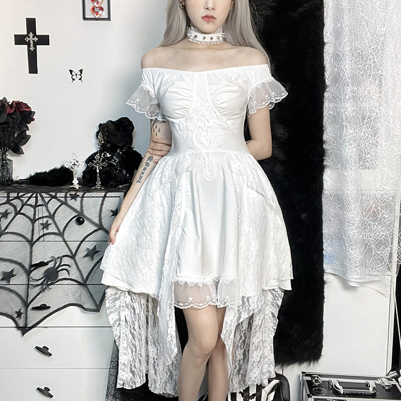 Lace Irregular Hem Dress, picture 4 of 5