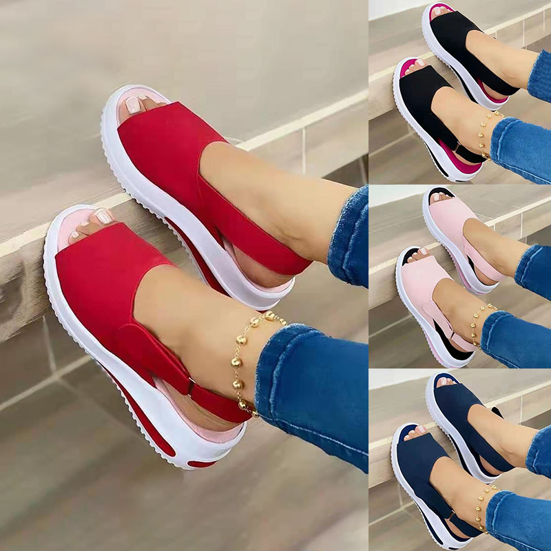 Velcro Casual Summer Women Sandals Fish Mouth Sandals - CJdropshipping