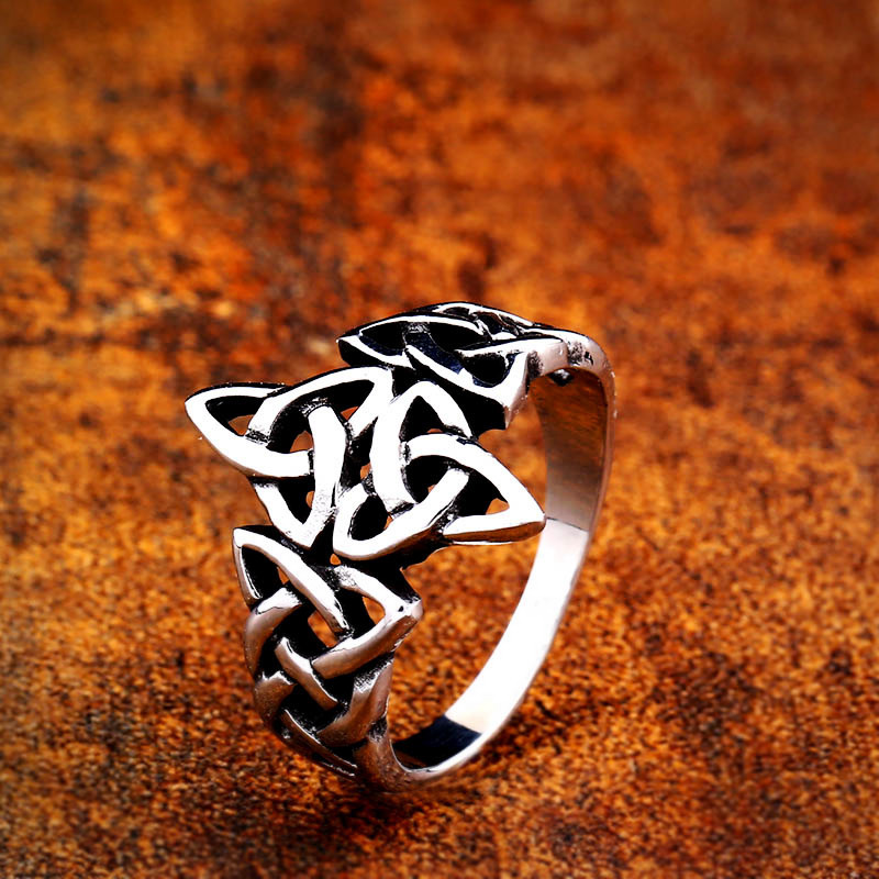 Popular Celtic Viking Carved European And American Stainless Steel Ring