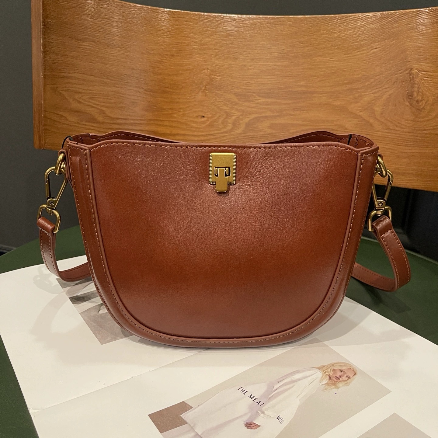 New Genuine Leather Saddle Bag, Versatile Commuter Women’s Bag, Single Shoulder