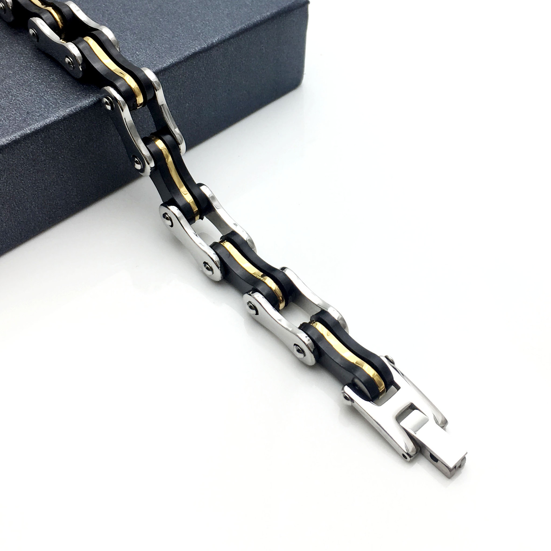 Titanium Steel Silicone Bicycle Bracelet