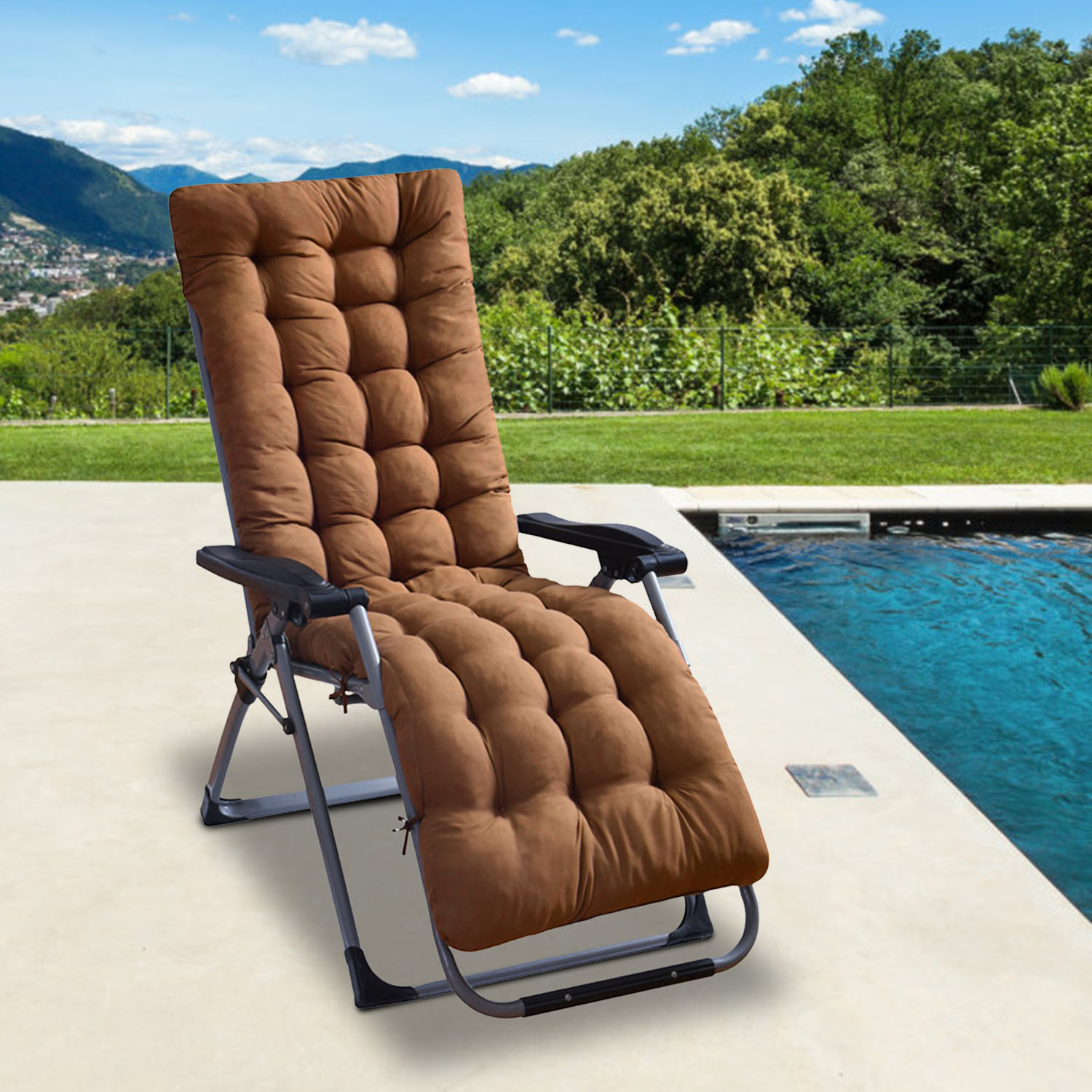 67x22in OR 71x22in Size Options Chaise Lounger Cushion Recliner Rocking Chair Sofa Mat Deck Chair Cushion 67X22X4In Pro Coffee - Shop at LoveMi