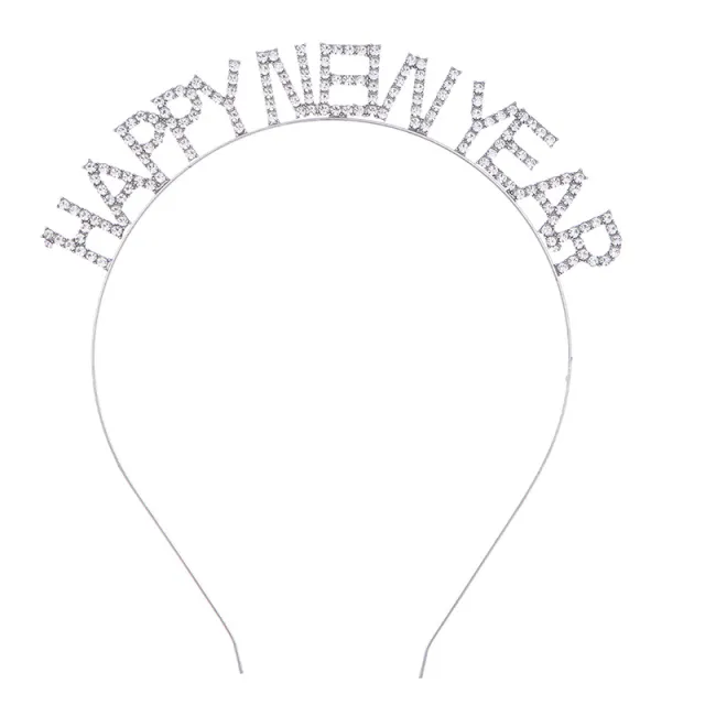 European And American Alloy Crystal Christmas Staghorn Hair Hoop New Years Hoop New White - Shop at LoveMi