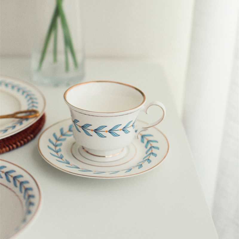 Vintage Gold Rim Leaf Coffee Cup And Saucer