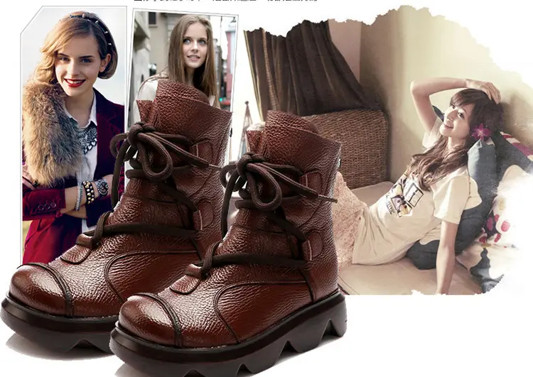 Top Layer Cowhide Platform Boots