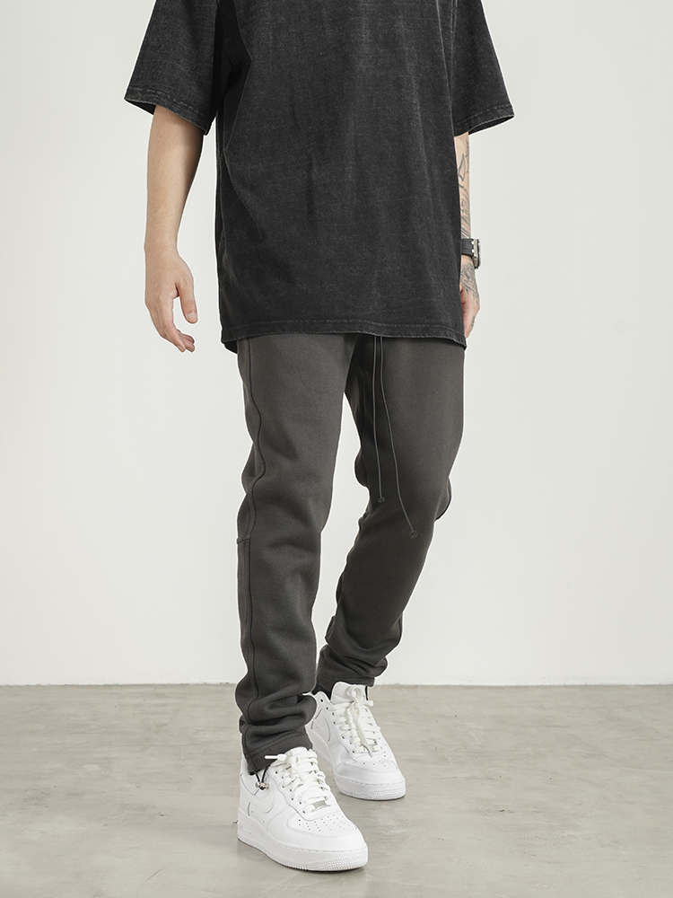 Men's Warm Casual Pants With Fleece And Slim Feet Drawstring