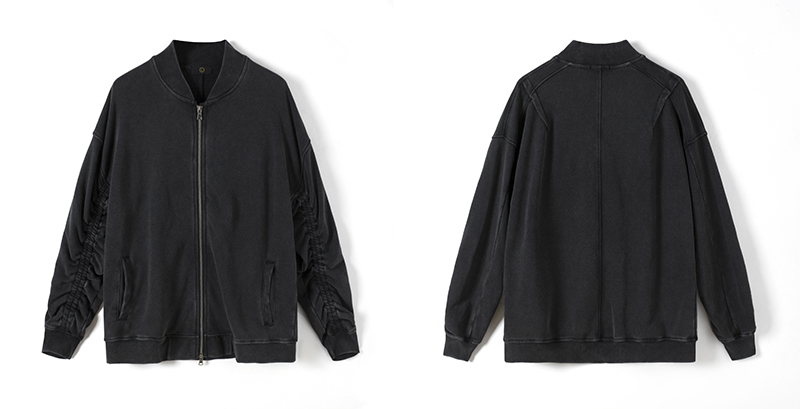 Retro Washed And Old Solid Color Flight Jacket