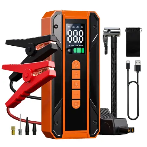 Portable Car Air Pump & Jumper Starter with 150 PSI Tire Inflator
