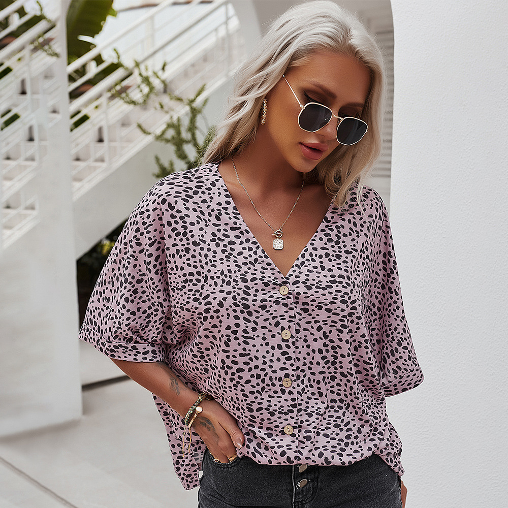 Women's Short Sleeve Shirt Casual Floral Top