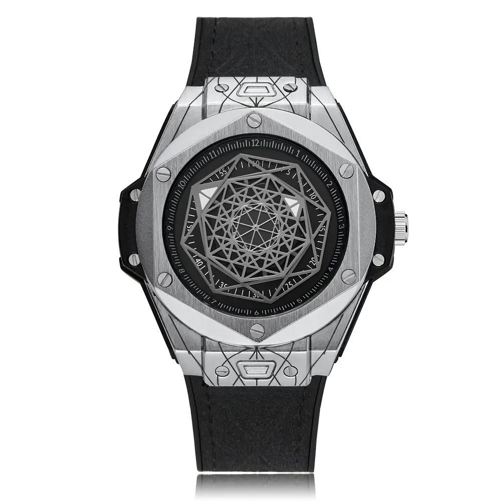 Creative Personality Men's Watch Big Bang Tattoo Spider Web Rubber Non-mechanical Male Student Watch