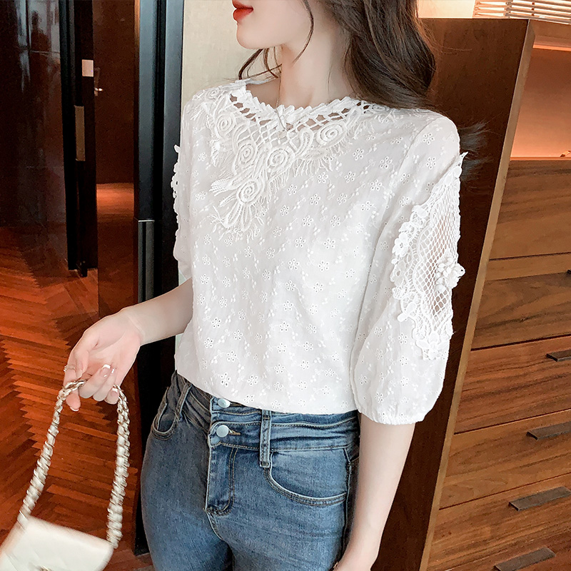 Women's French Style Loose Casual Chiffon Shirt