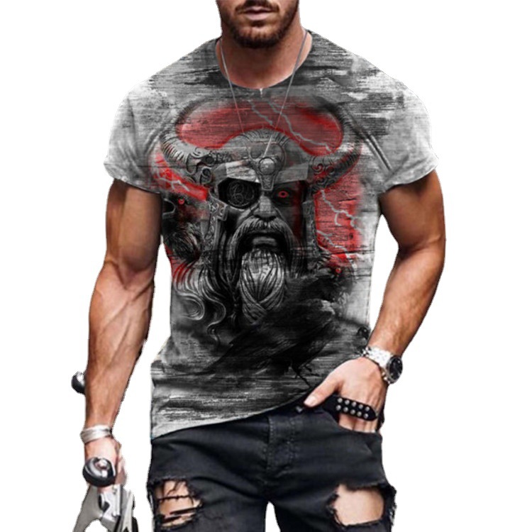 Title 3, Zomer T-shirt heren met 3D retro warrior print....