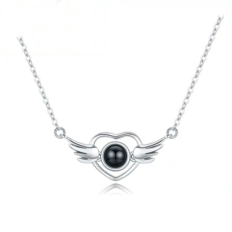 Projection Custom Angel Wings Pendant Necklace