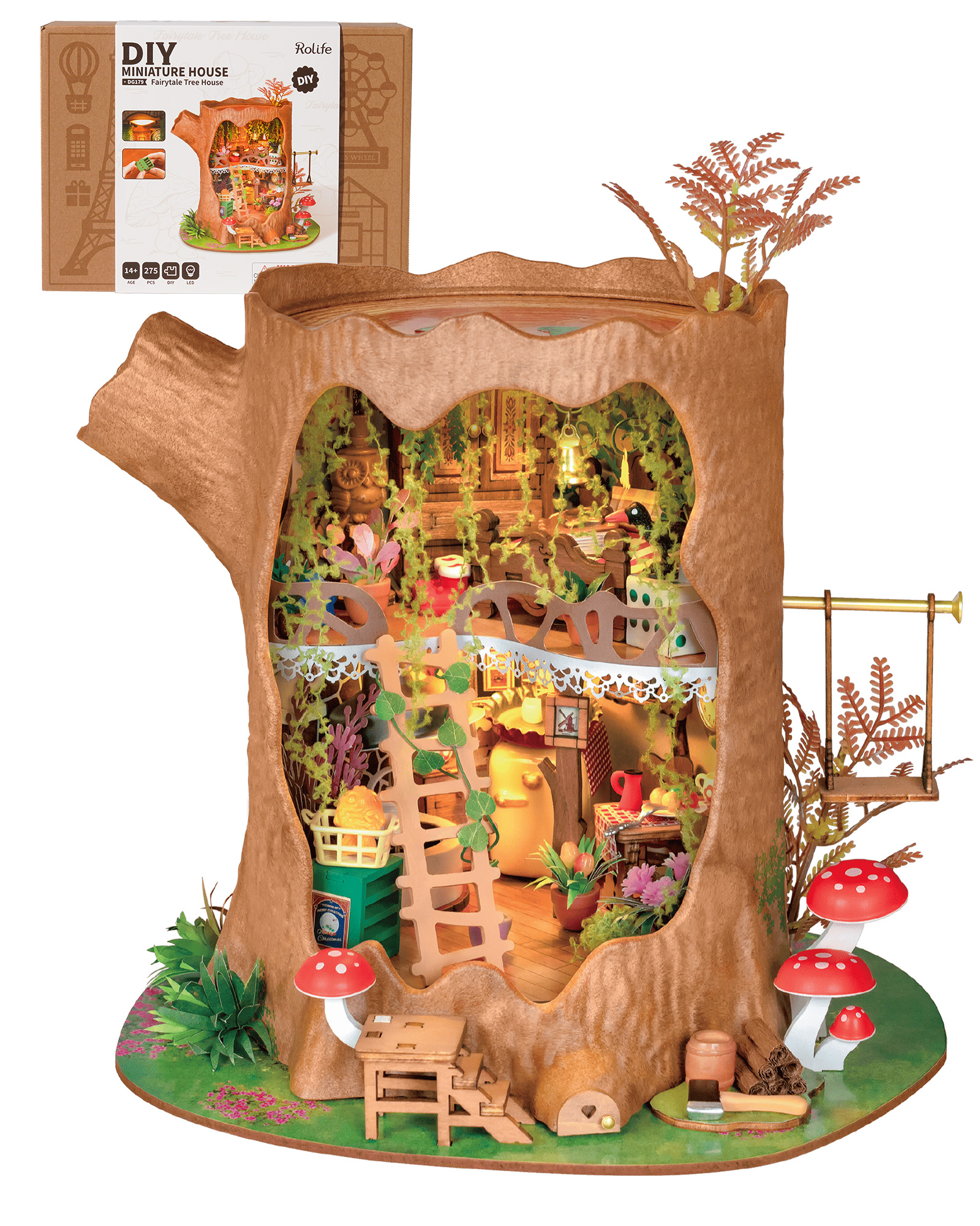 Rolife 3D Wooden Puzzle, Mini Fairy Tale Treehouse, DIY D...
