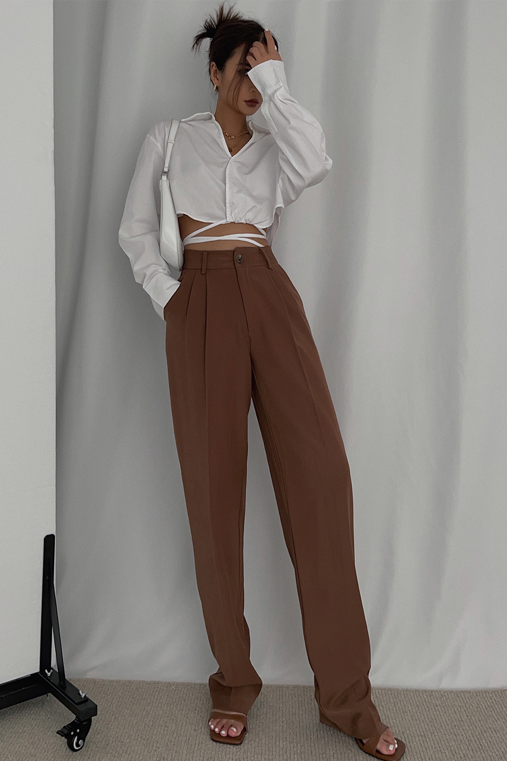 Wang Fried Trousers Are Thin, Long Legs And High Waist Loose Straight Drape Mopping Pants Trousers