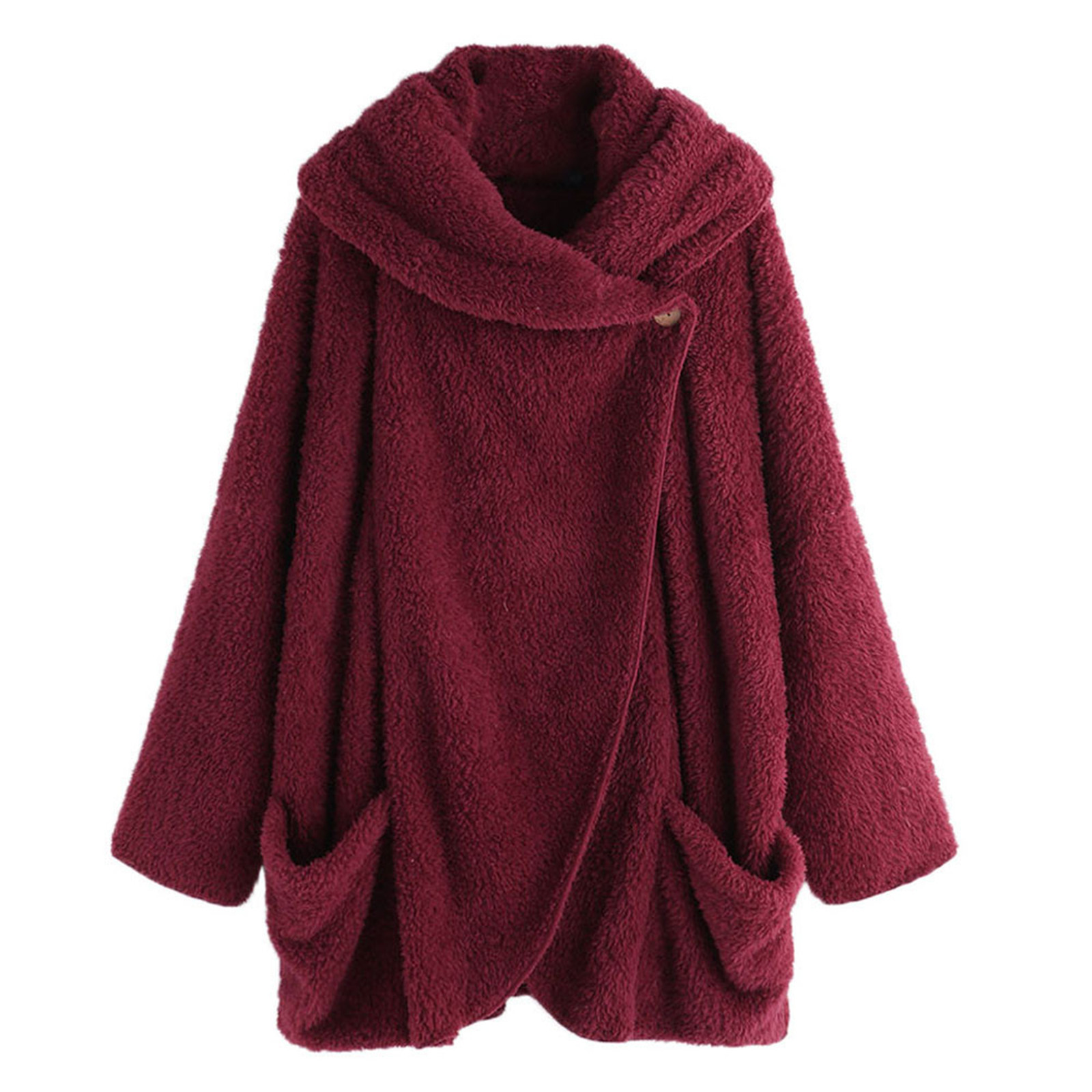 Large Lapel Bat Sleeve Cardigan Jacket Red - Shop at LoveMi