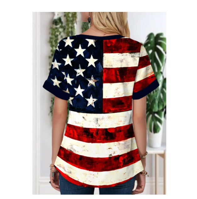 Title 1, Graffiti Stars And Stripes Print Women