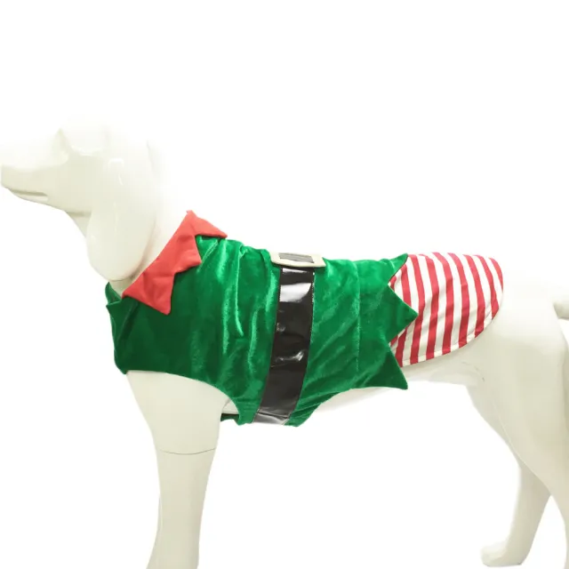 Fashion Christmas Clothes Green Elf Pet Dog Christmas Costume Green - Shop at LoveMi