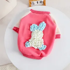 Extra Fleece Thick Pet Bichon Fadou Pug Hoodie - Pink - View 1