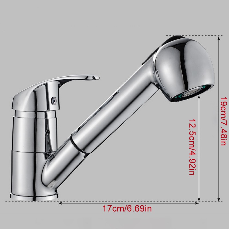 360 Kitchen Tap Sink Mixer Taps Pull Out Spout Spray Single Lever Modern Mono