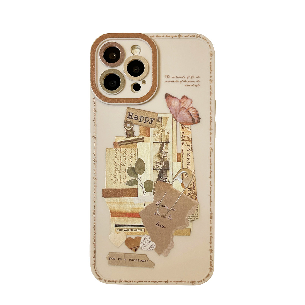 Retro Sticker Phone Case Literary Art CJdropshipping