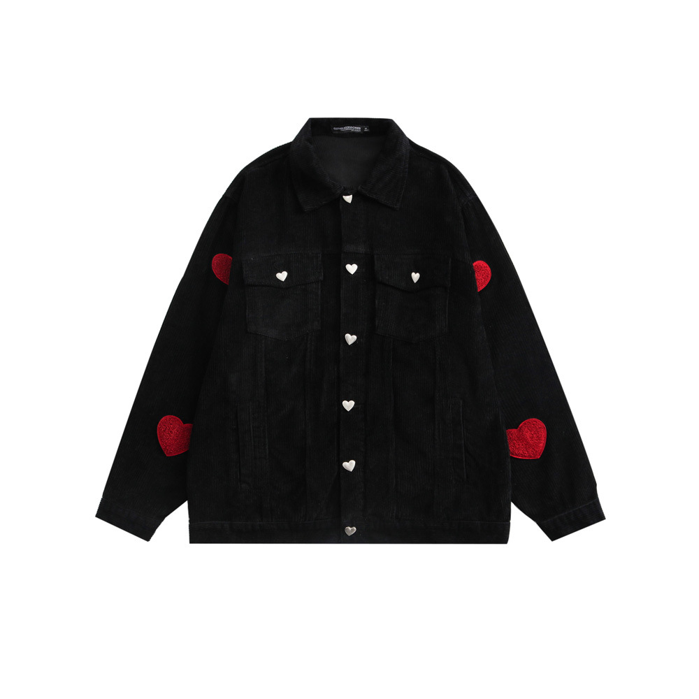 Title 5, Love String Embroidery Corduroy Jacket