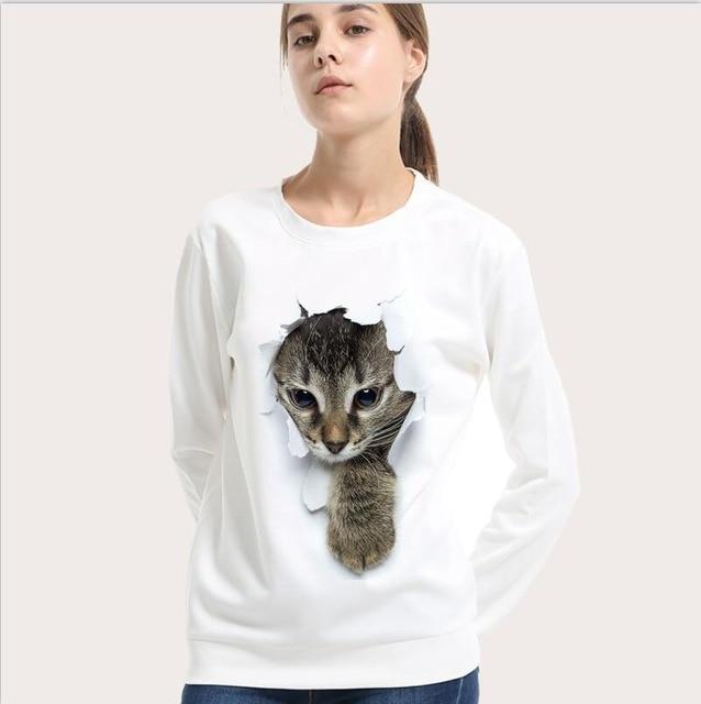 Title 6, Hoodie lady Winter new cat long sleeve Wish coa...