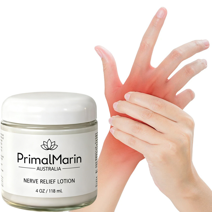 PrimalMarin Nerve Relief Body Lotion, Hydrating Moisturizing Soothing Skin Cream For Dry Rough Skin