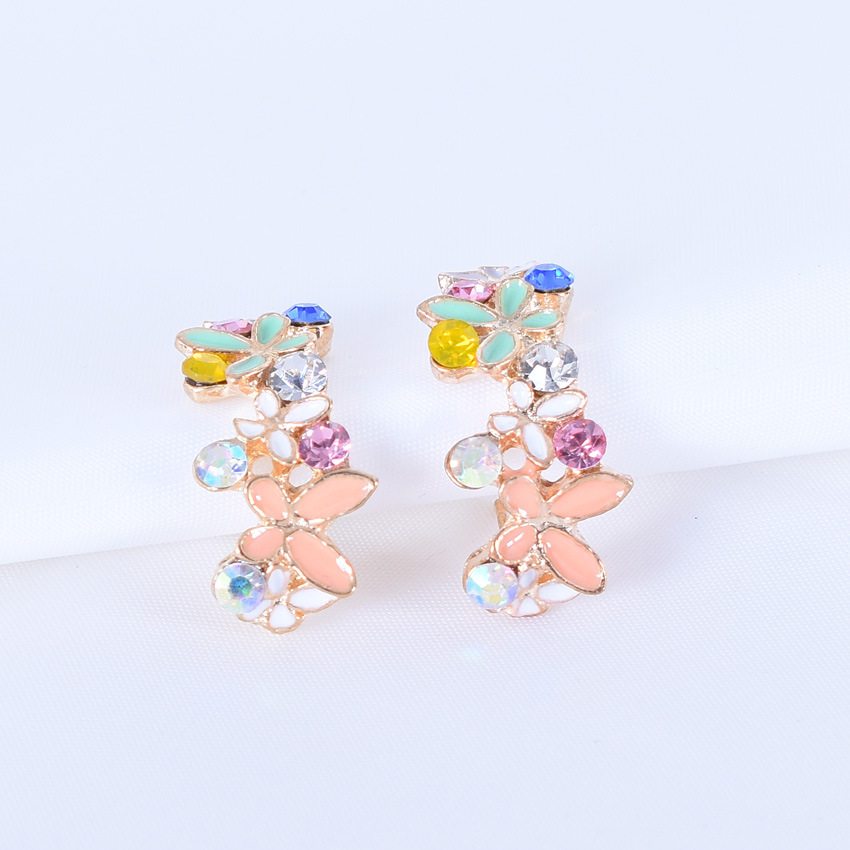 Butterfly Flower Earrings Half Circle Flower Earrings