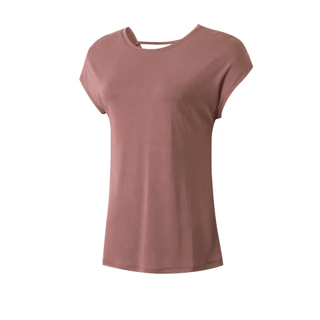 Blouse Beauty Back Quick drying Sexy Fitness Top Yoga Wear Bean Paste S - Shop at LoveMi
