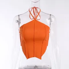 European And American Sexy Halter Camisole - Orange - View 1