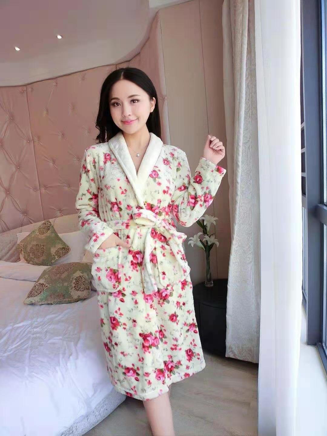 Title 4, Extra Long Fashionable Sexy Home Flannel Nightgown