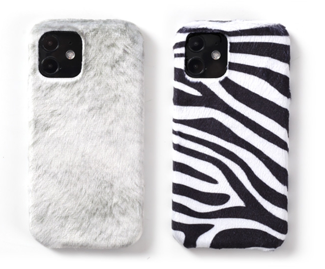 Compatible with Apple , Zebra Pattern Plush Phone Case Plush Winter Female Models Anti-fall Creative Tide Warm Mink - Image 3