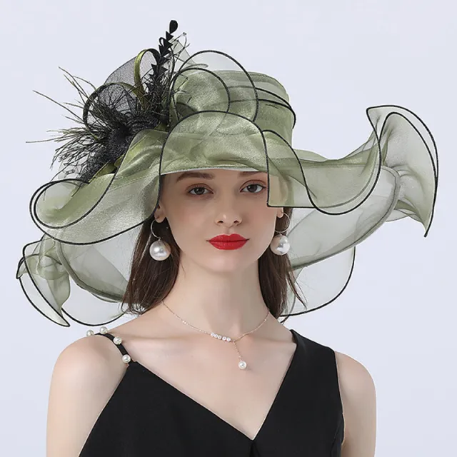 Women's Personality Big Eaves Street Shooting Flower Sun Hat Green - Shop at LoveMi