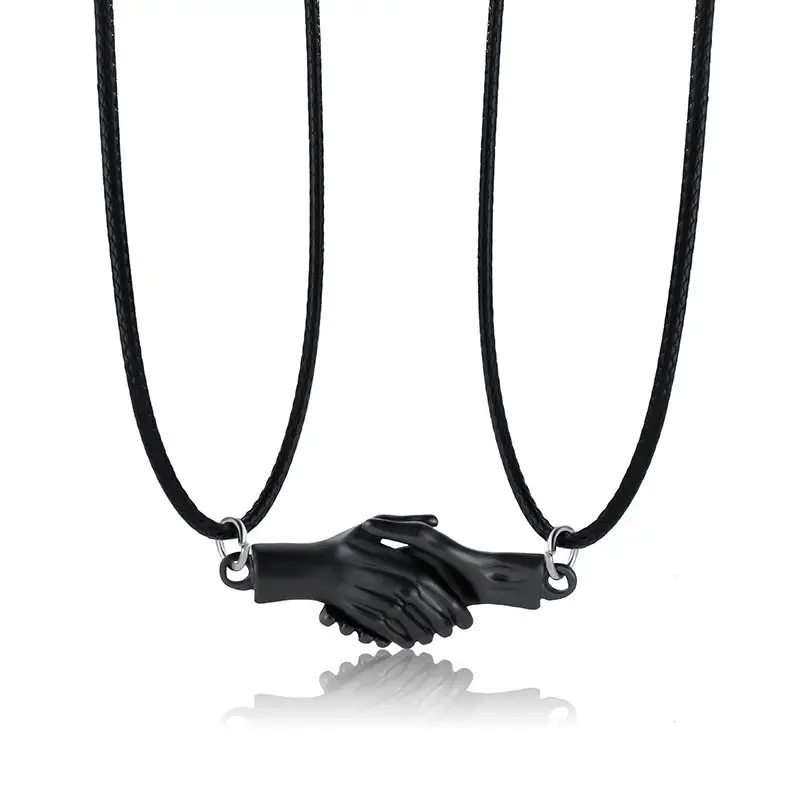 Palm Couple Necklace Magnet Attracts Handshake Clavicle Chain Necklace