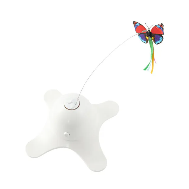 Electric Butterfly Automatic Rotating Circle Puzzle Cat Toy White - Shop at LoveMi