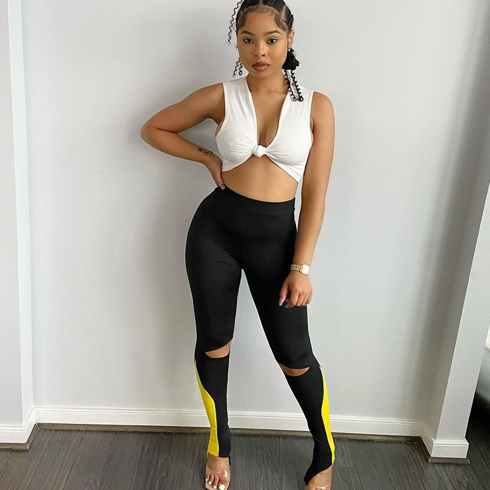 Women's Skinny Hollow Hole Flared Flared Trousers