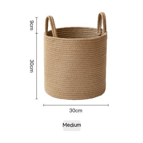 Jute Hand-woven Cotton Basket (Small)