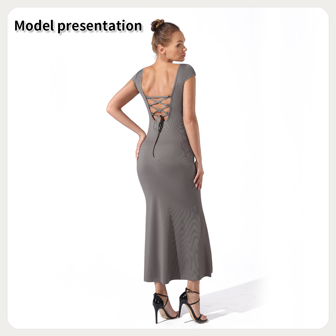 Stylish Sleeveless Maxi Dress. An array of images of stylish clothing items.