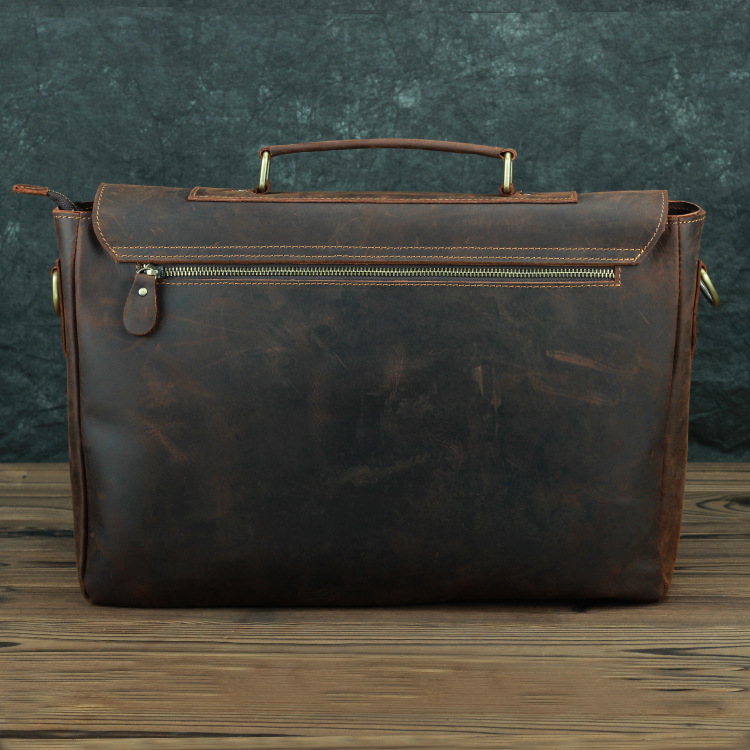 Retro First Layer Cowhide One-shoulder Messenger Bag — foto 9