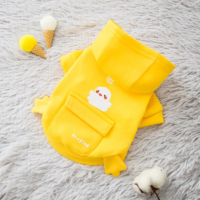 New Hooded Sweater Cute Bear Two legged Clothes Small Dog Pet Clothes Small Yellow Duck - Shop at LoveMi