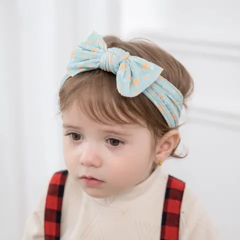 Children's Wide-brimmed Elastic Bow Baby Printed Headband