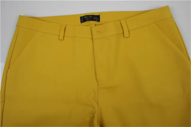 Women's Big Size Formal Office Pencil Pants Yellow - Shop at LoveMi