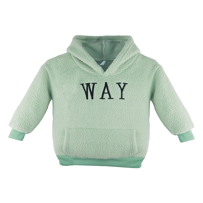 Title 6, Thickened Lamb Velvet Letter Hooded Sweater