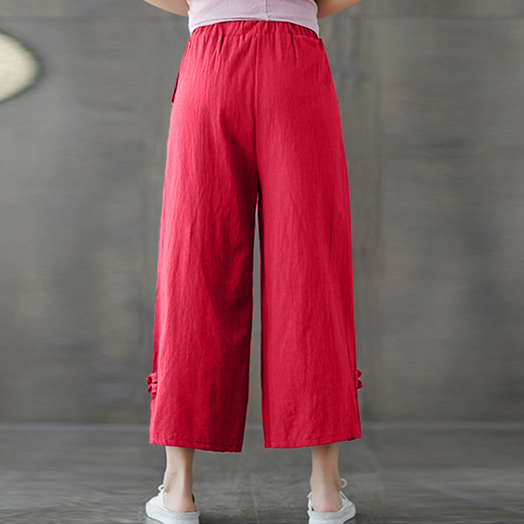 Title 5, Ethnic style retro cross-leg wide-leg pants