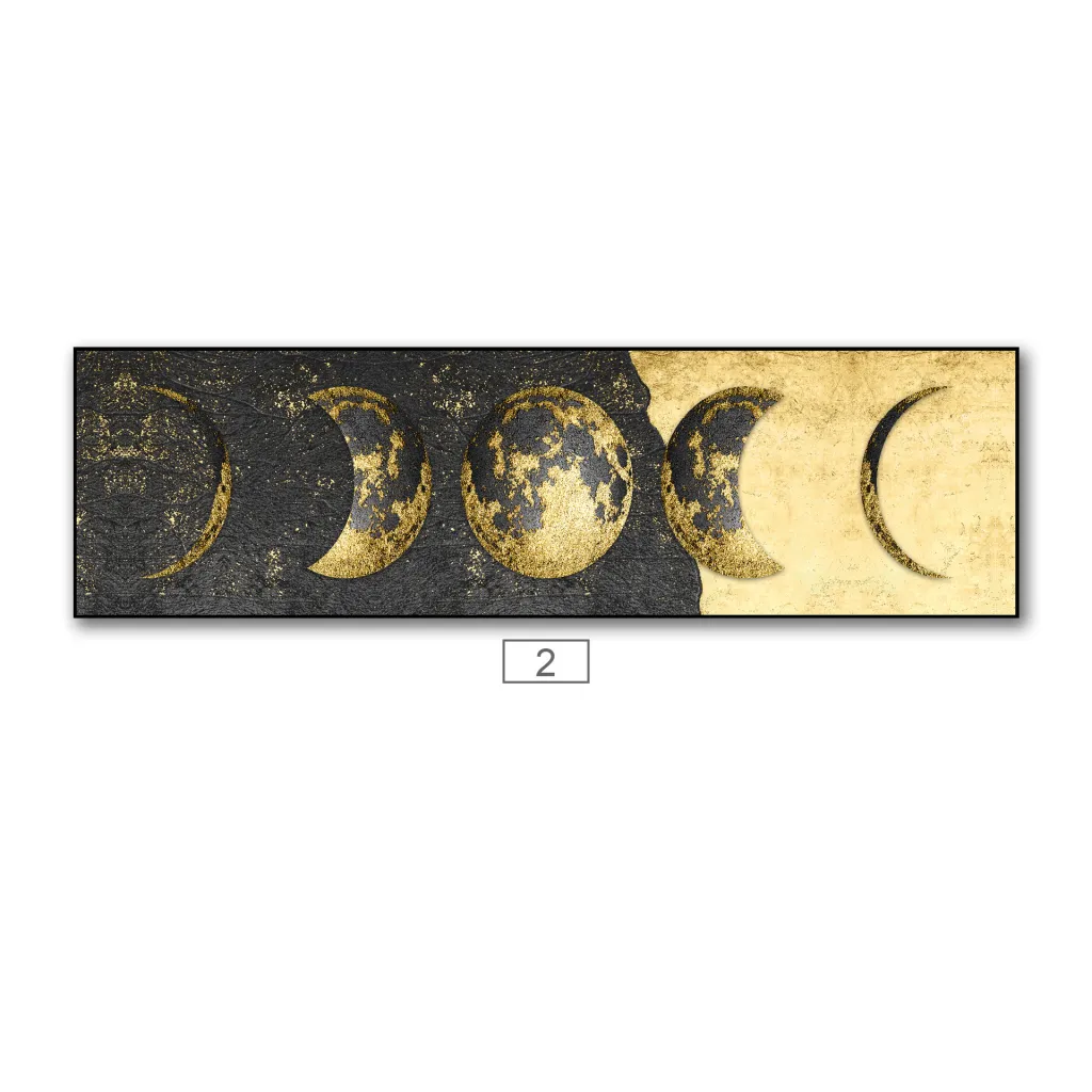 Hanging Picture Moon Earth Gold Foil Light Luxury Bedside Set - 2Style