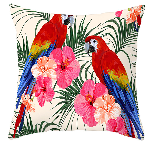 Title 27, Housse de coussin perroquet oiseau plantes trop...